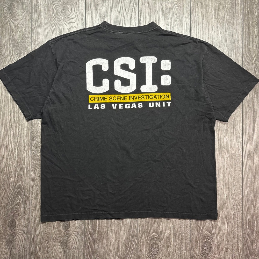 Vintage CSI Crime Scene Investigation Las Vegas Unit T-Shirt Mens XL Black CH